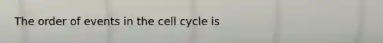 The order of events in the <a href='https://www.questionai.com/knowledge/keQNMM7c75-cell-cycle' class='anchor-knowledge'>cell cycle</a> is