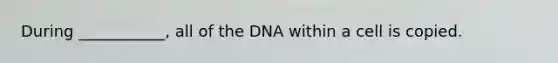 During ___________, all of the DNA within a cell is copied.