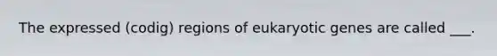 The expressed (codig) regions of eukaryotic genes are called ___.