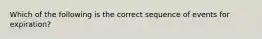 Which of the following is the correct sequence of events for expiration?