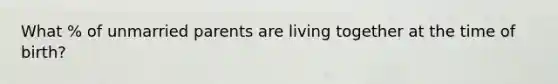 What % of unmarried parents are living together at the time of birth?