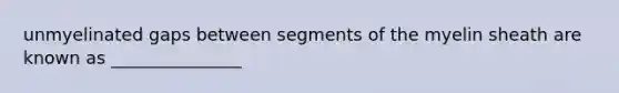 unmyelinated gaps between segments of the myelin sheath are known as _______________