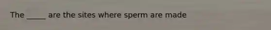 The _____ are the sites where sperm are made