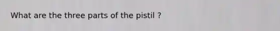 What are the three parts of the pistil ?