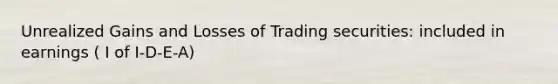 Unrealized Gains and Losses of Trading securities: included in earnings ( I of I-D-E-A)