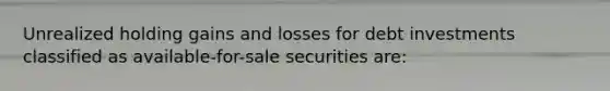 Unrealized holding gains and losses for debt investments classified as available-for-sale securities are: