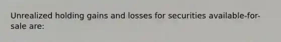 Unrealized holding gains and losses for securities available-for-sale are: