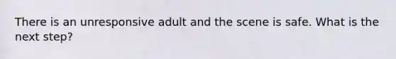 There is an unresponsive adult and the scene is safe. What is the next step?