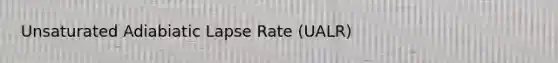 Unsaturated Adiabiatic Lapse Rate (UALR)