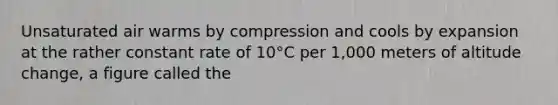 Unsaturated air warms by compression and cools by expansion at the rather constant rate of 10°C per 1,000 meters of altitude change, a figure called the