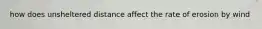 how does unsheltered distance affect the rate of erosion by wind