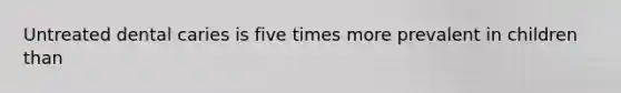 Untreated dental caries is five times more prevalent in children than