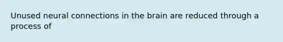 Unused neural connections in the brain are reduced through a process of