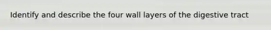 Identify and describe the four wall layers of the digestive tract