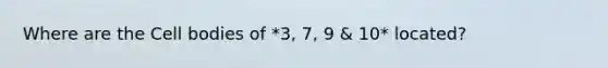 Where are the Cell bodies of *3, 7, 9 & 10* located?