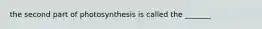 the second part of photosynthesis is called the _______