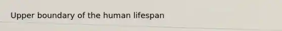 Upper boundary of the human lifespan