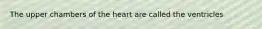 The upper chambers of the heart are called the ventricles
