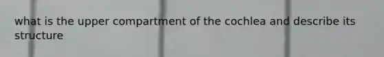 what is the upper compartment of the cochlea and describe its structure