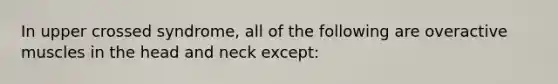 In upper crossed syndrome, all of the following are overactive muscles in the head and neck except: