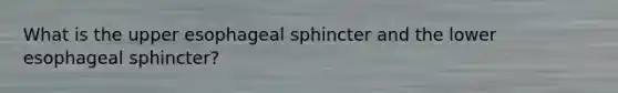 What is the upper esophageal sphincter and the lower esophageal sphincter?