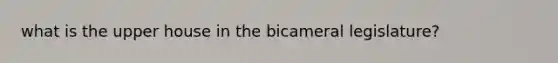 what is the upper house in the bicameral legislature?