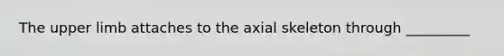 The upper limb attaches to the axial skeleton through _________