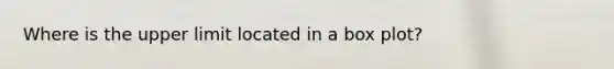 Where is the upper limit located in a box plot?