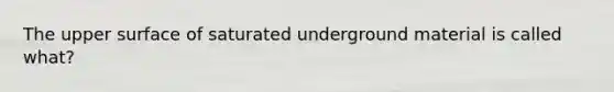 The upper surface of saturated underground material is called what?