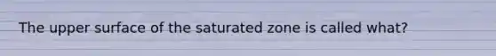 The upper surface of the saturated zone is called what?