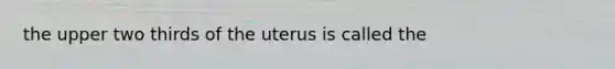 the upper two thirds of the uterus is called the