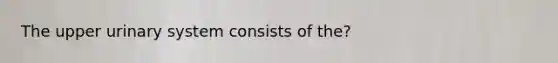 The upper urinary system consists of the?