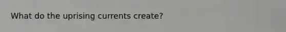 What do the uprising currents create?