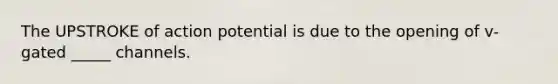 The UPSTROKE of action potential is due to the opening of v-gated _____ channels.