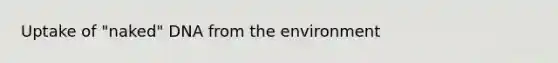 Uptake of "naked" DNA from the environment