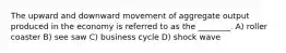 The upward and downward movement of aggregate output produced in the economy is referred to as the ________. A) roller coaster B) see saw C) business cycle D) shock wave