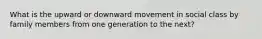 What is the upward or downward movement in social class by family members from one generation to the next?