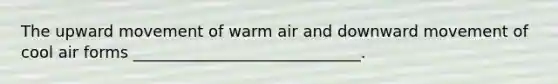 The upward movement of warm air and downward movement of cool air forms _____________________________.