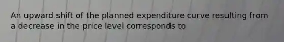 An upward shift of the planned expenditure curve resulting from a decrease in the price level corresponds to