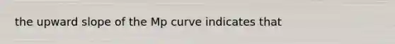 the upward slope of the Mp curve indicates that