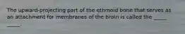 The upward-projecting part of the ethmoid bone that serves as an attachment for membranes of the brain is called the _____ _____.