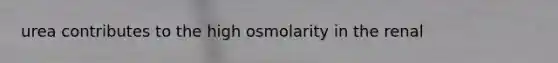 urea contributes to the high osmolarity in the renal