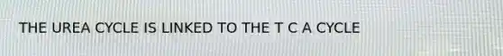 THE UREA CYCLE IS LINKED TO THE T C A CYCLE