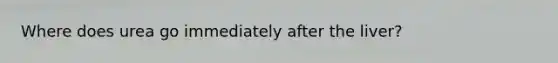 Where does urea go immediately after the liver?