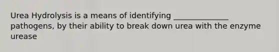 Urea Hydrolysis is a means of identifying ______________ pathogens, by their ability to break down urea with the enzyme urease
