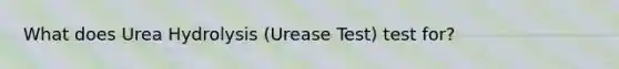 What does Urea Hydrolysis (Urease Test) test for?