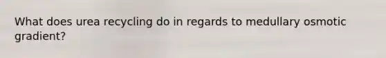 What does urea recycling do in regards to medullary osmotic gradient?