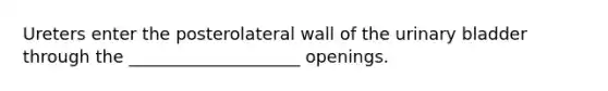 Ureters enter the posterolateral wall of the urinary bladder through the ____________________ openings.