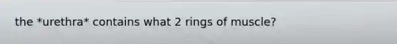 the *urethra* contains what 2 rings of muscle?