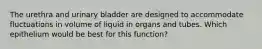 The urethra and urinary bladder are designed to accommodate fluctuations in volume of liquid in organs and tubes. Which epithelium would be best for this function?